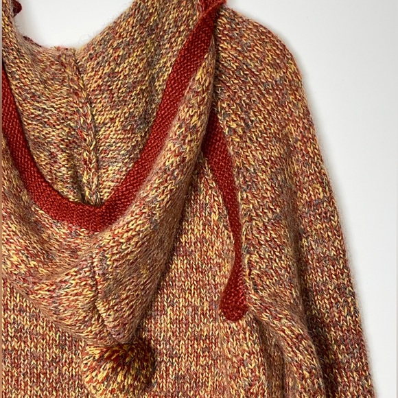 REI Cassal Sweater Hooded Pull over Women's Size Medium Orange Multicolored Yarn - Picture 11 of 15